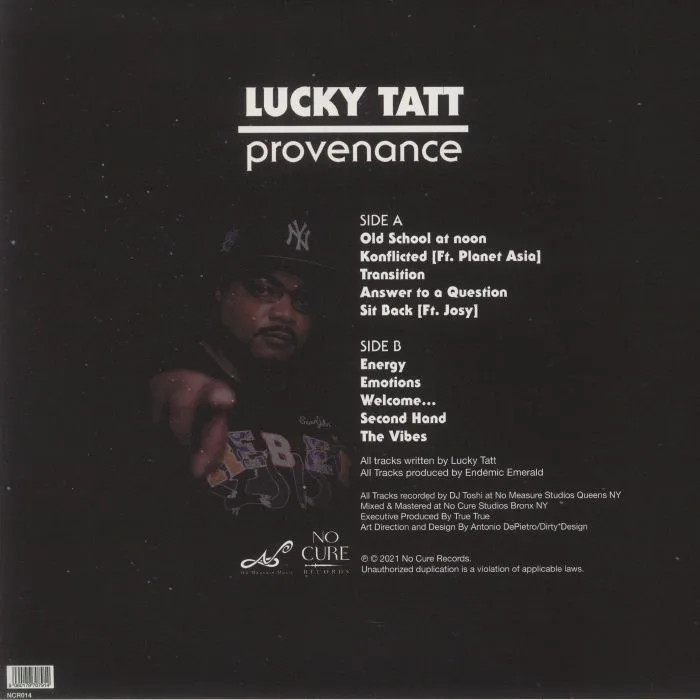 Back cover — LUCKY TATT — Provenance