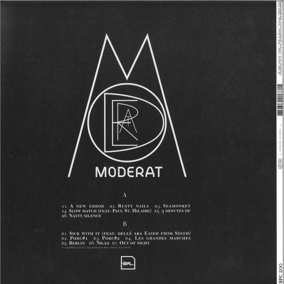 Back cover — Moderat — Moderat LP