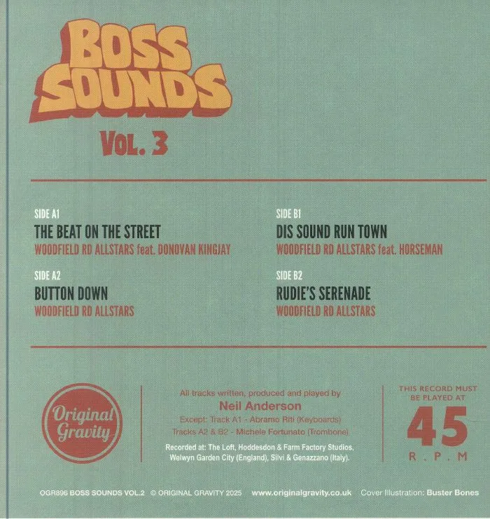 Обратная сторона обложки — WOODFIELD RD ALLSTARS — Boss Sounds Vol 3