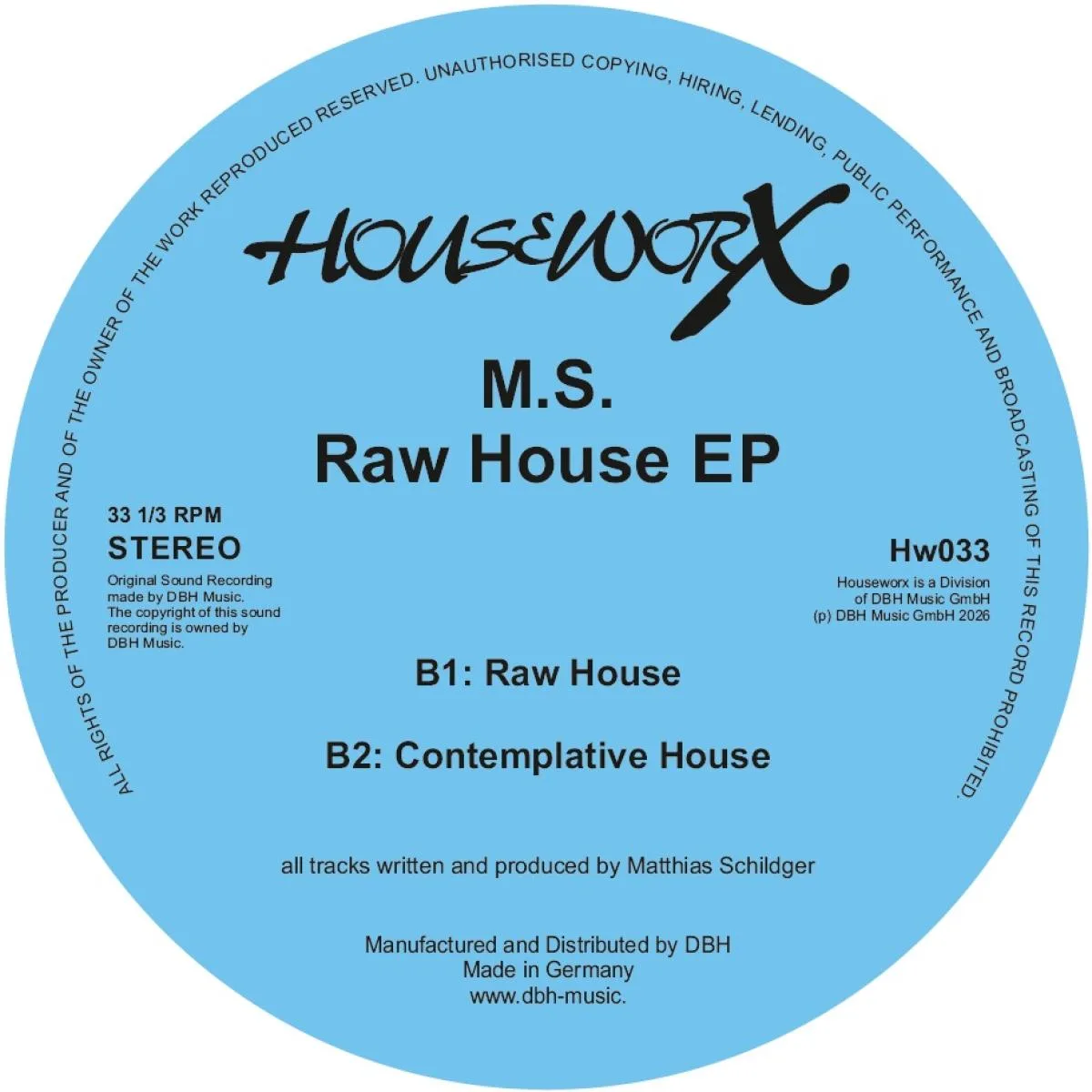 Back cover — M.S. — Raw House EP