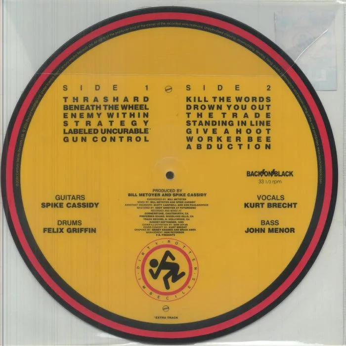 Back cover — DRI aka DIRTY ROTTEN IMBECILES — Thrash Zone (reissue)