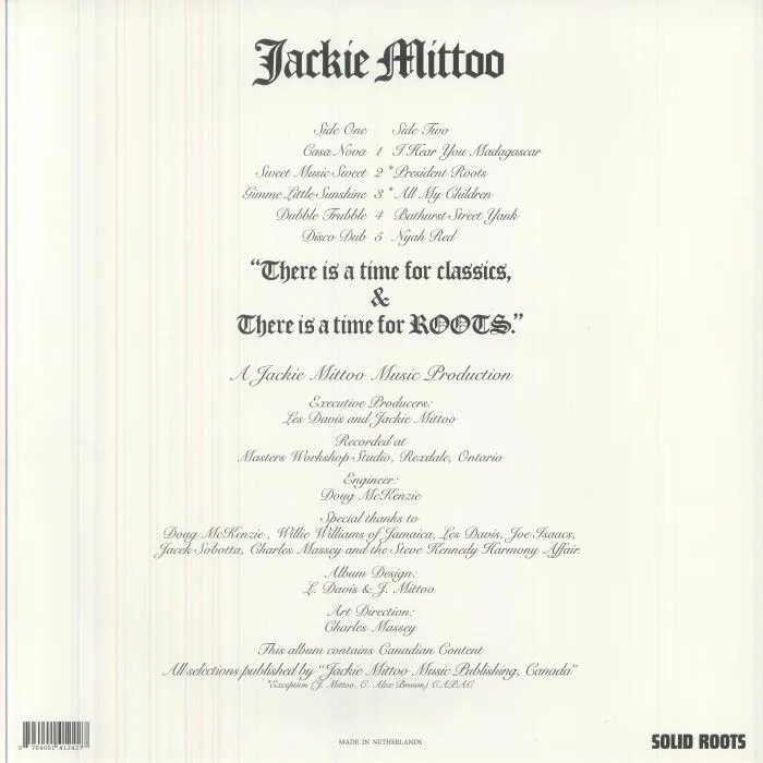 Back cover — Jackie MITTOO — The Money Makers