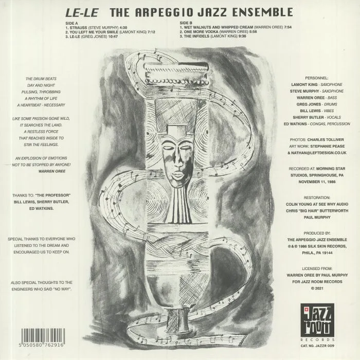 Back cover — The ARPEGGIO JAZZ ENSEMBLE — Le Le (reissue)