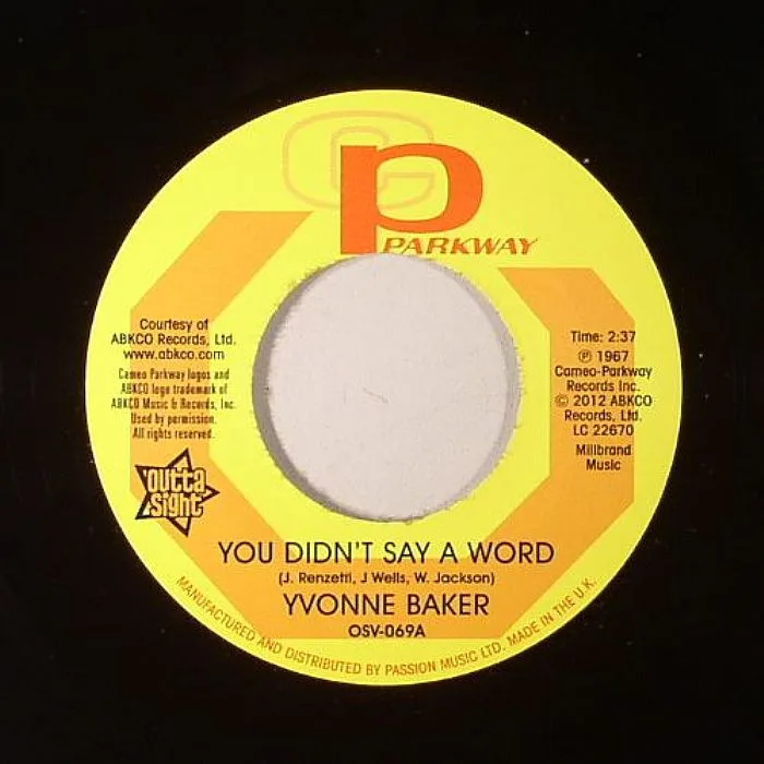 Front cover — Yvonne BAKER / HATTIE WINSTON — You Didn't Say A Word