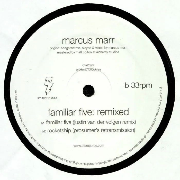 Back cover — Marcus MARR — Familiar Five: Remixed