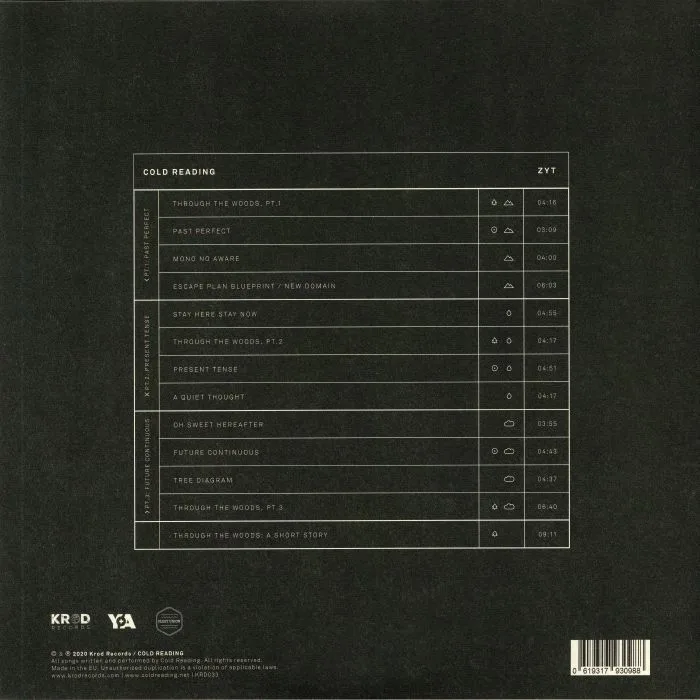 Back cover — COLD READING — Zyt
