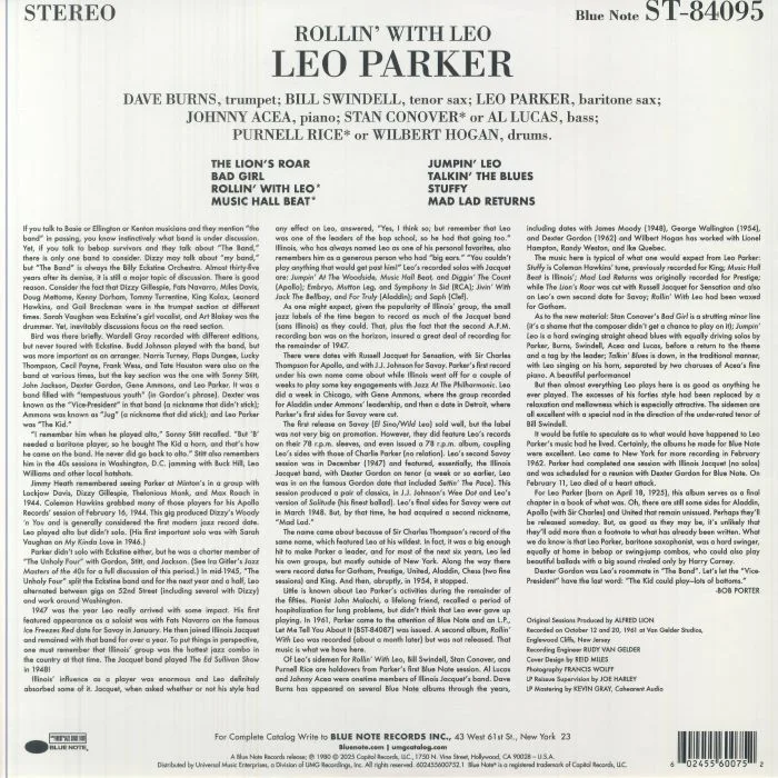 Back cover — Leo PARKER — Rollin' With Leo (Tone Poet Series)