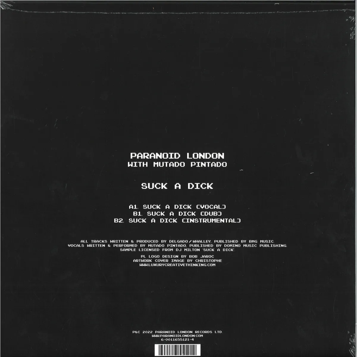 Обратная сторона обложки — Paranoid London — Suck A Dick