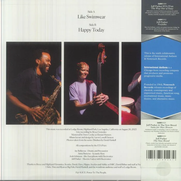 Back cover — Jeff PARKER / ETA IVTET — Happy Today