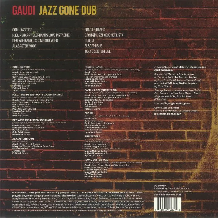 Обратная сторона обложки — GAUDI — Jazz Gone Dub