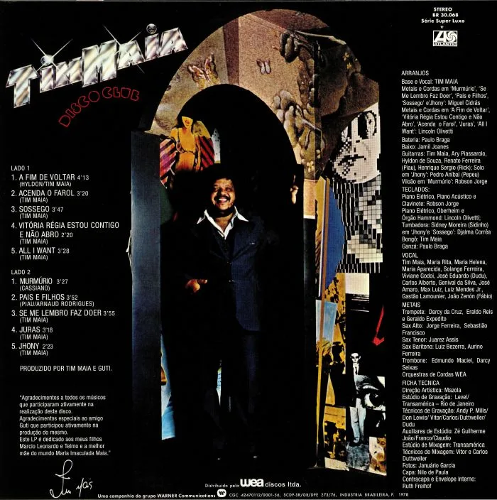 Back cover — Tim MAIA — Disco Club