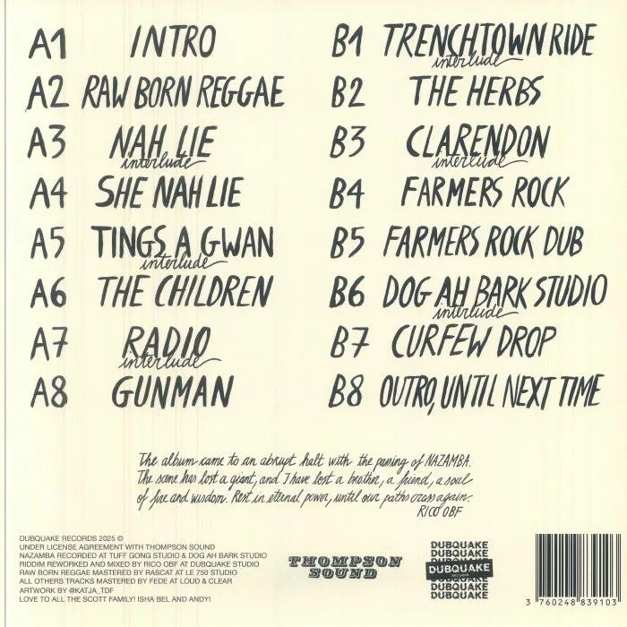 Back cover — NAZAMBA — A Message From Zion