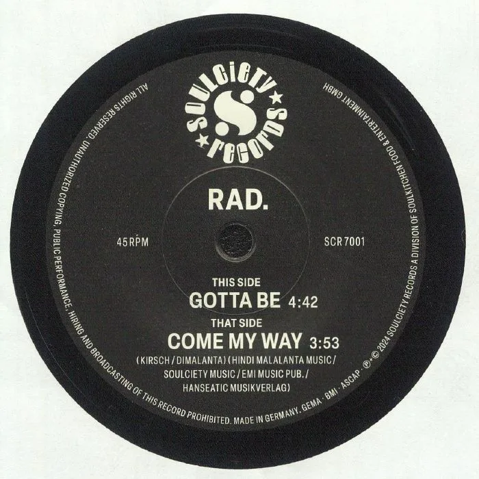 Front cover — RAD — Gotta Be