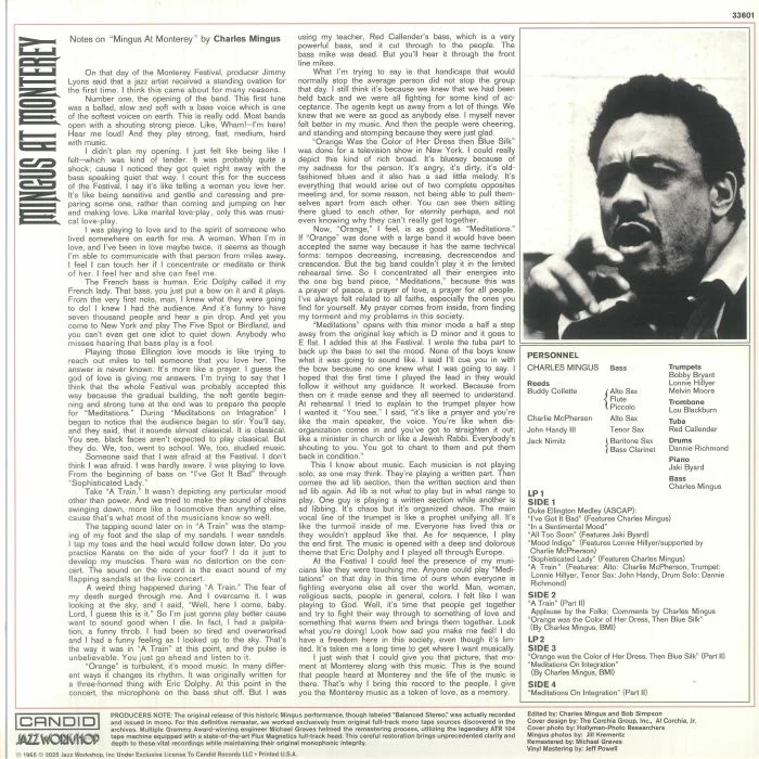 Back cover — Charles MINGUS — Mingus At Monterey (remastered)