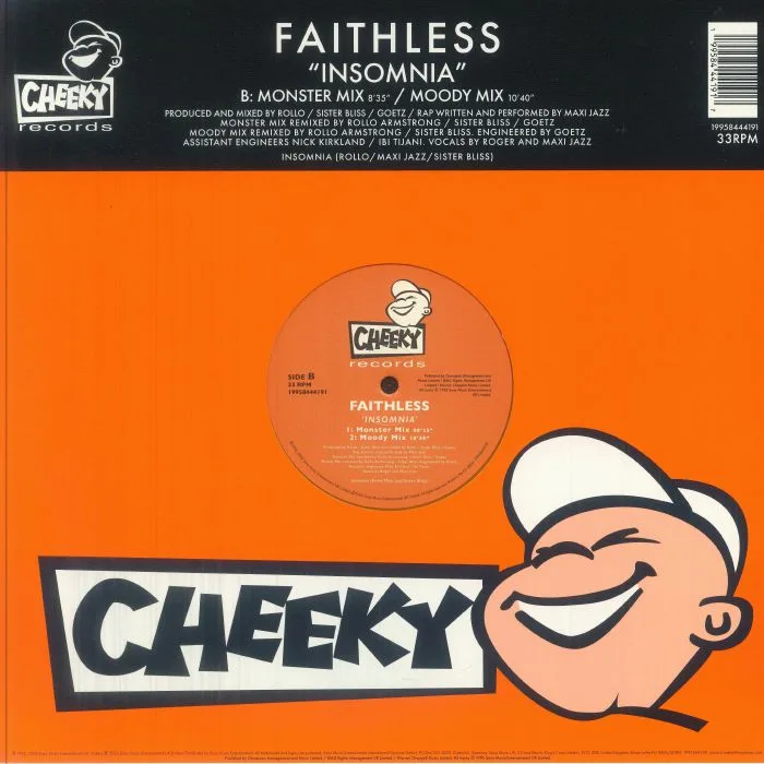 Back cover — FAITHLESS — Insomnia (30th Anniversary Edition)