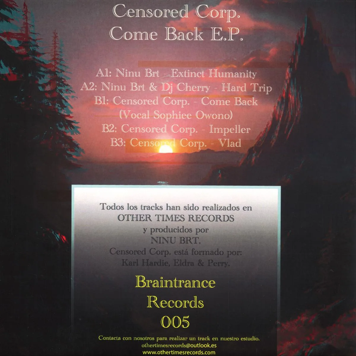 Back cover — Censored Corp. — Come Back