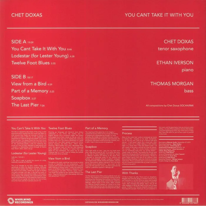 Обратная сторона обложки — Chet DOXAS — You Can't Take It With You