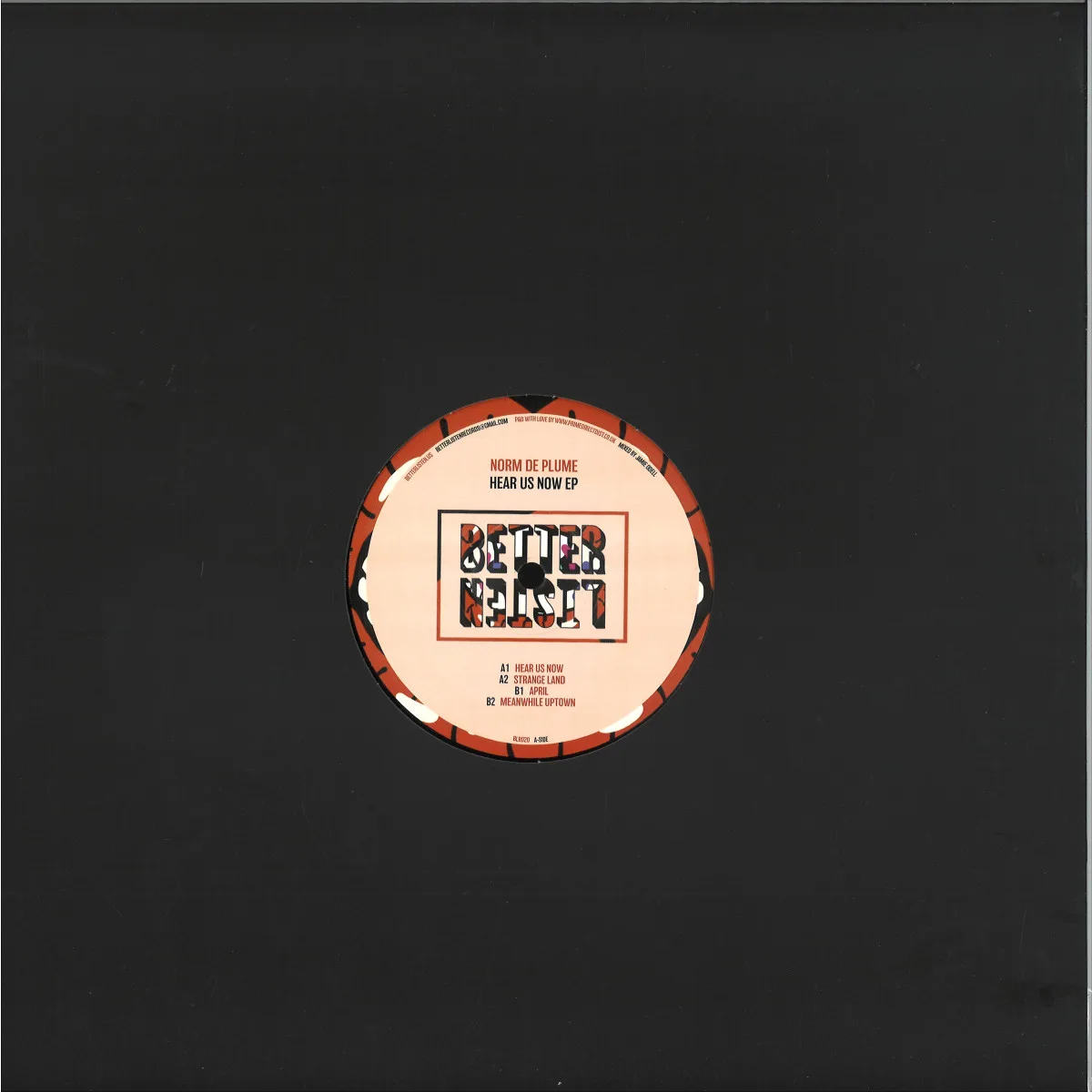 Back cover — Norm De Plume — Hear Us Now EP