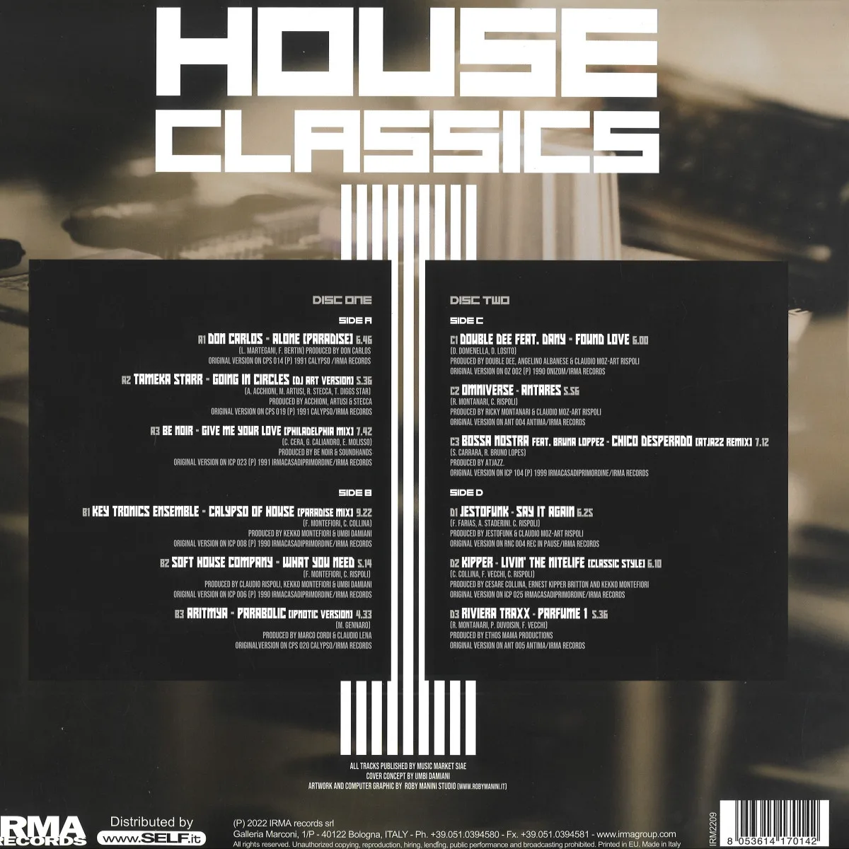 Back cover — Various — HOUSE CLASSICS THE SOUND OF 90’S Vol.1 (2x12")