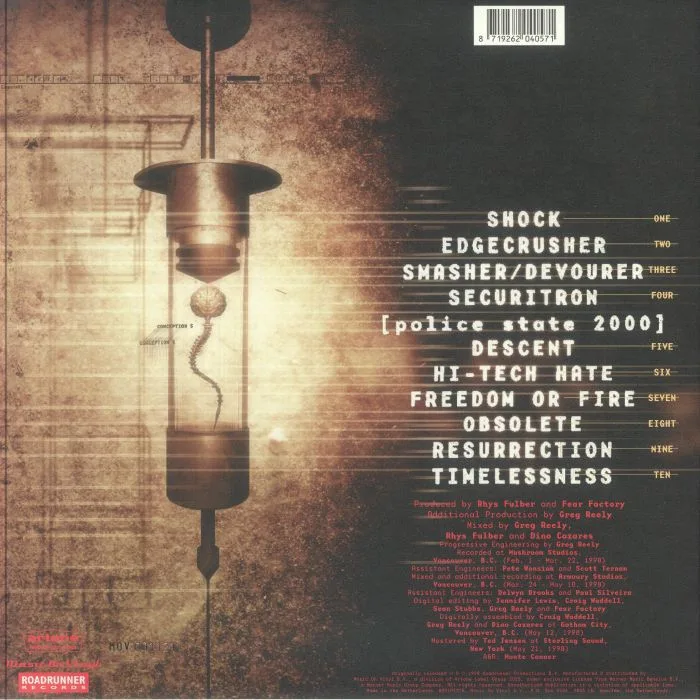 Back cover — FEAR FACTORY — Obsolete (reissue)