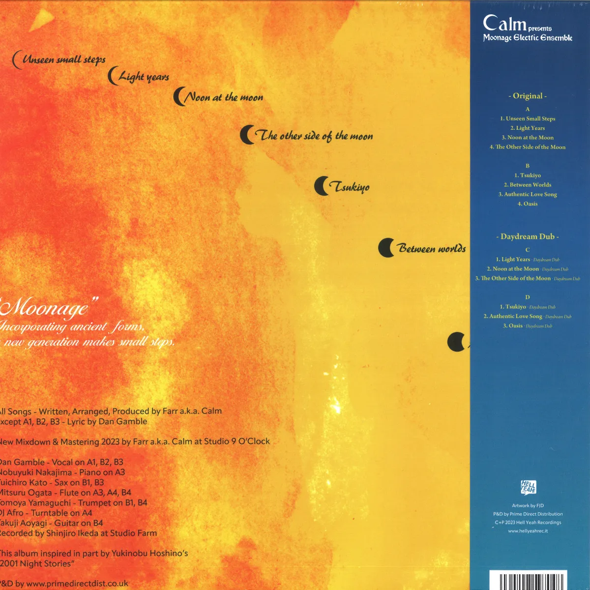 Back cover — Calm — Moonage Electric Ensemble LP 2x12"