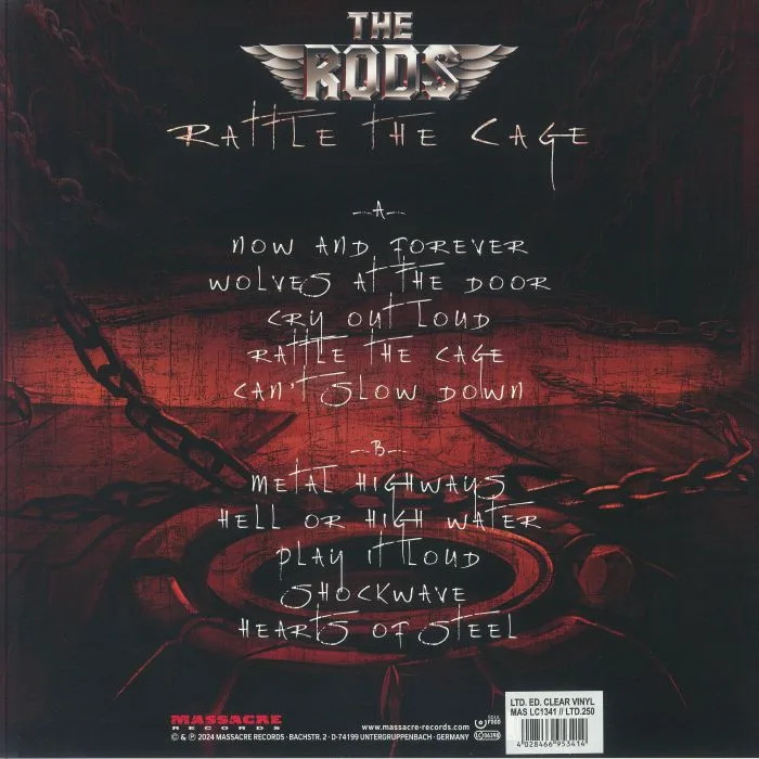 Обратная сторона обложки — The RODS — Rattle The Cage