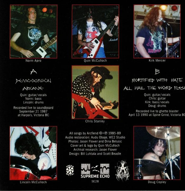 Back cover — ARCFIEND — Mortified With Hate