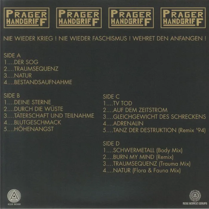 Обратная сторона обложки — DER PRAGER HANDGRIFF — Taterschaft Und Teilnahme (reissue)