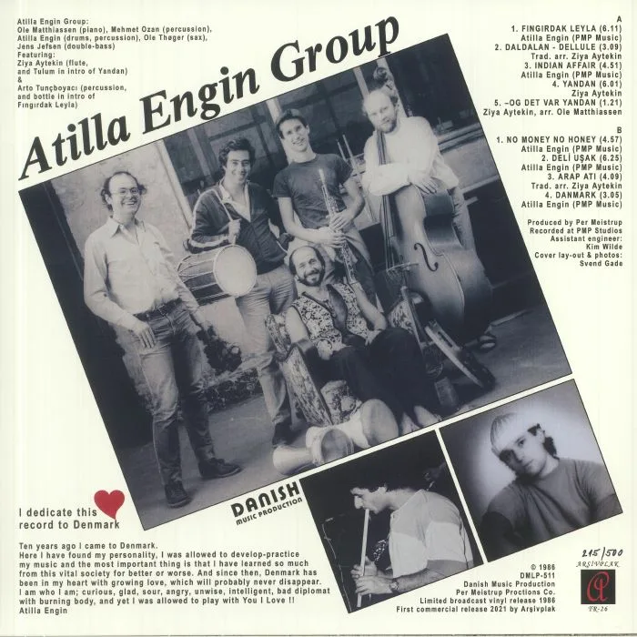 Обратная сторона обложки — ATILLA ENGIN GROUP — No Money No Honey