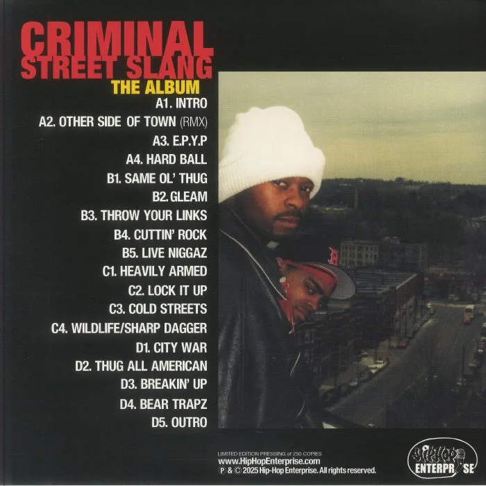 Обратная сторона обложки — KILLIN' FIELD — Criminal Street Slang: The Album