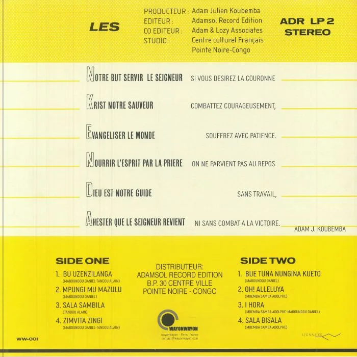 Back cover — LES NKENDA — Le Cercle Biblique Evangelique CBE