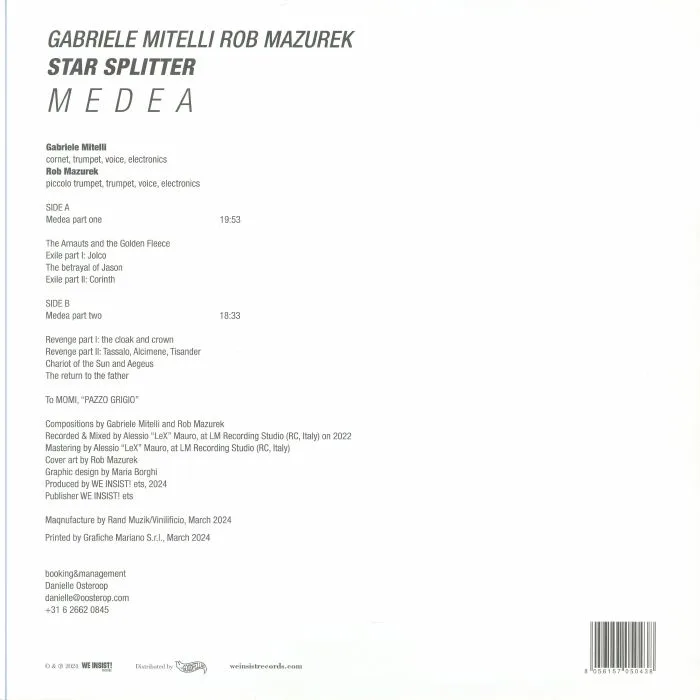 Обратная сторона обложки — Gabriele MITELLI / ROB MAZUREK — Medea