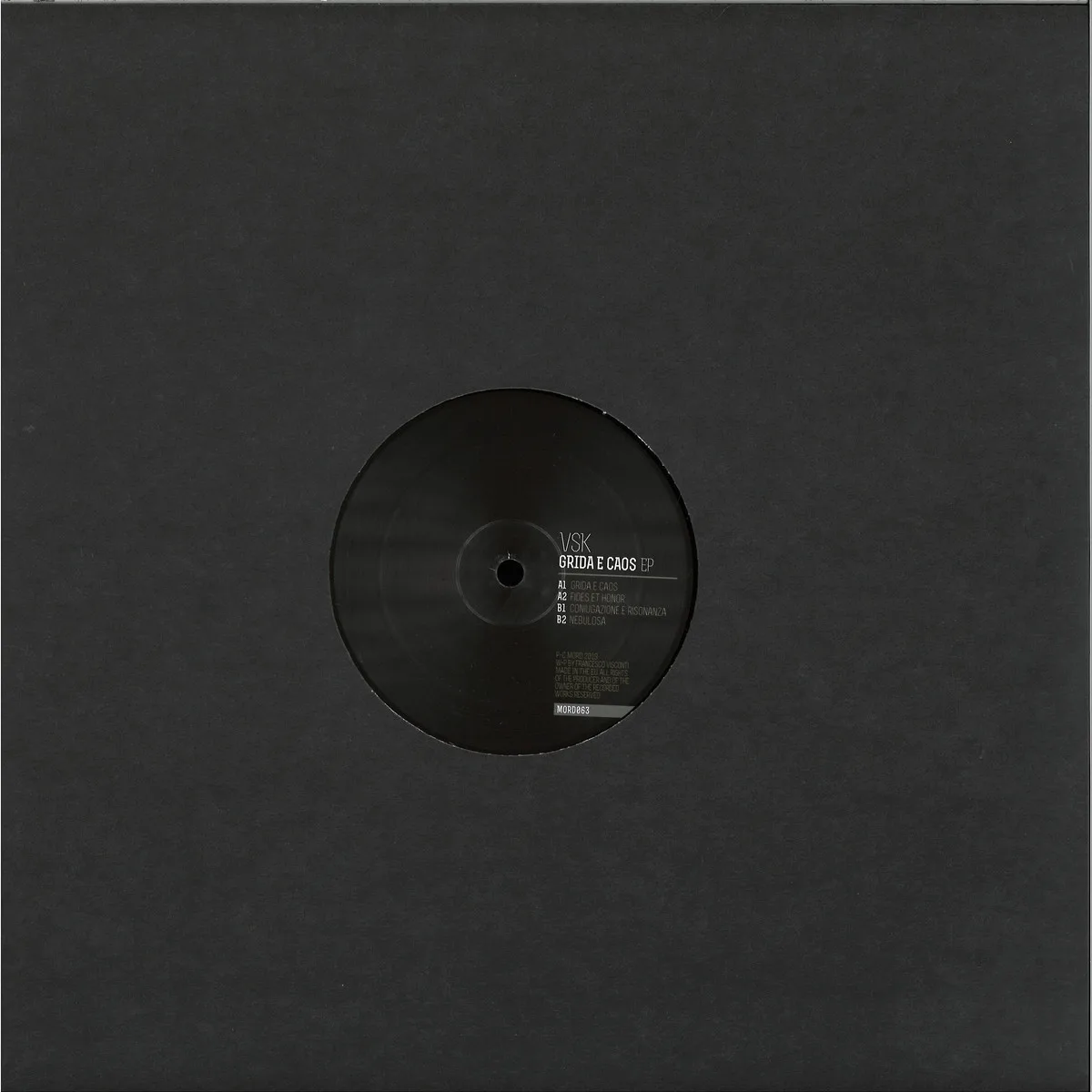 Обратная сторона обложки — VSK — Grida e Caos EP