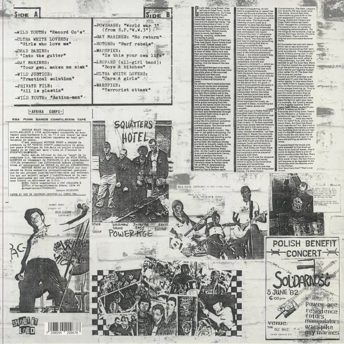 Обратная сторона обложки — VARIOUS — Afrika Corps: 10 Punk Bands From Republic Of South Africa (reissue)