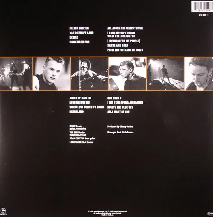 Back cover — U2 — Rattle & Hum