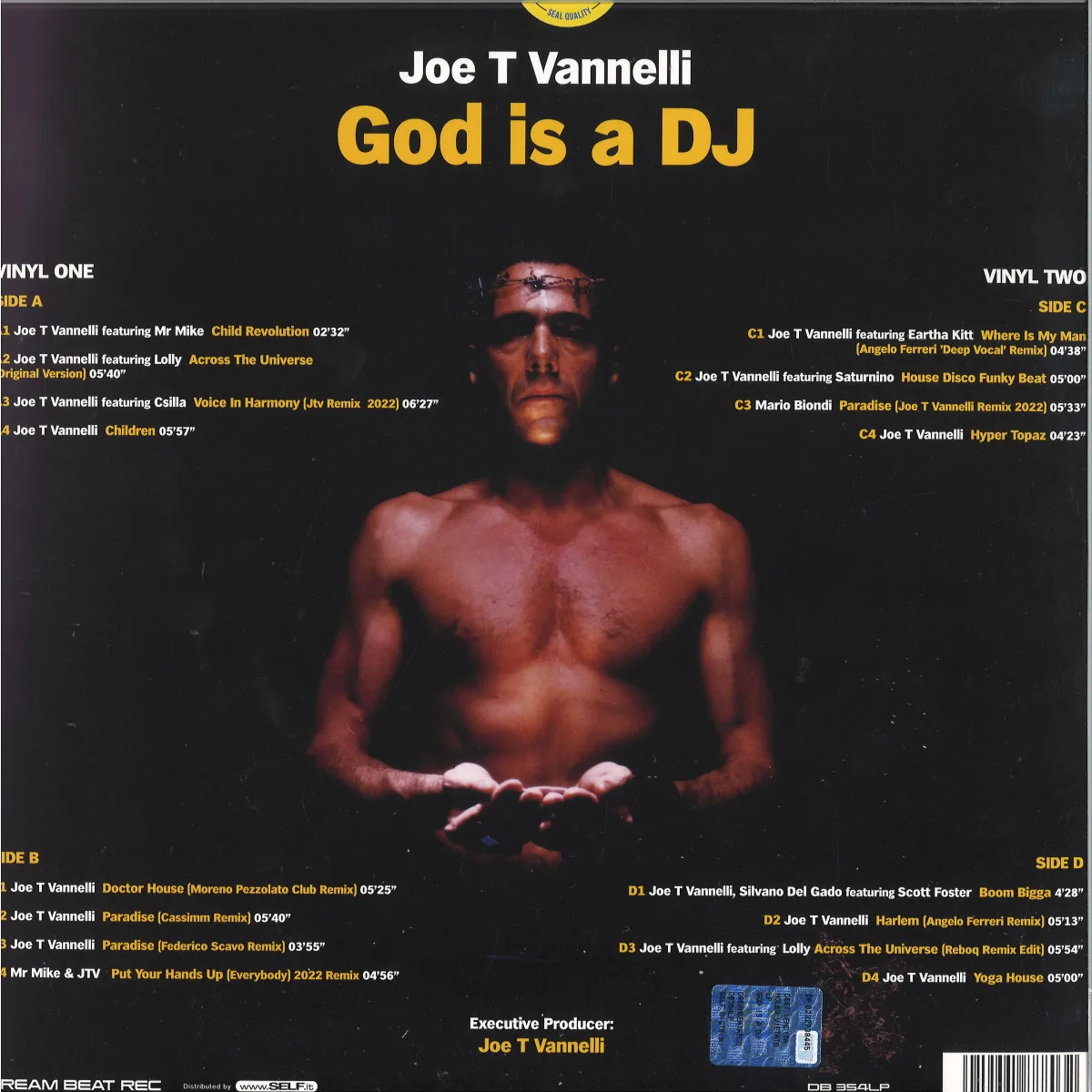 Обратная сторона обложки — Joe T. Vannelli — God Is A DJ LP 2x12"