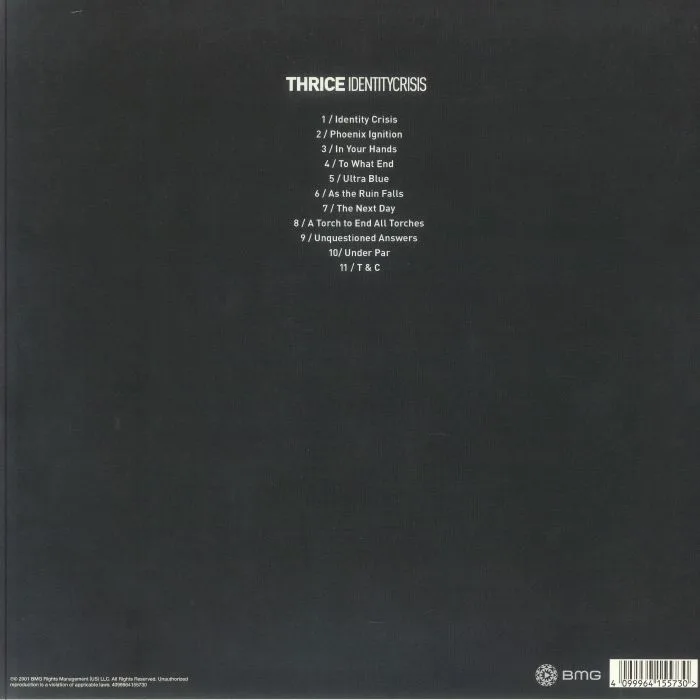 Back cover — THRICE — Identity Crisis (25th Anniversary Edition)