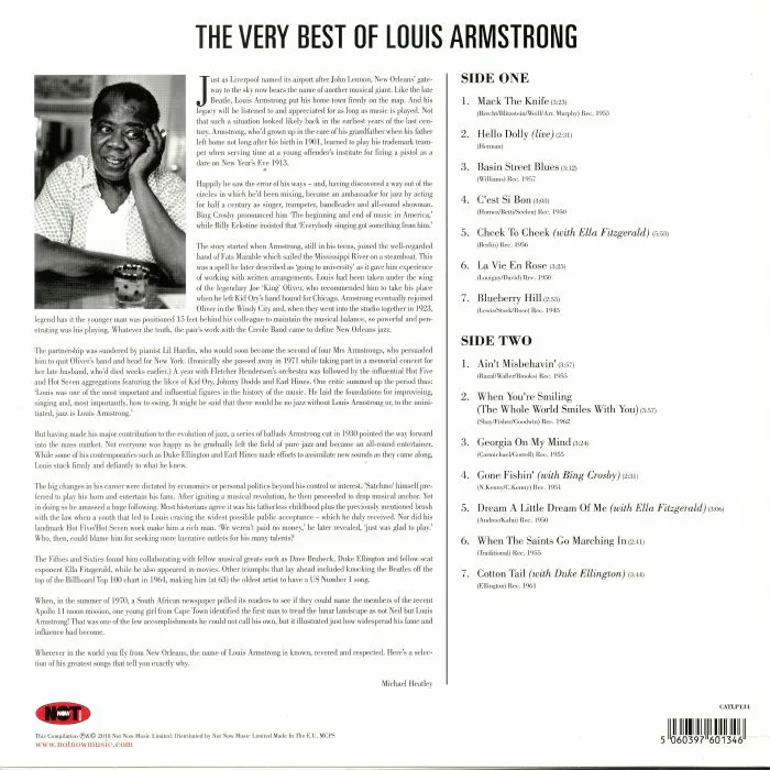 Обратная сторона обложки — Louis ARMSTRONG — The Very Best Of Louis Armstrong