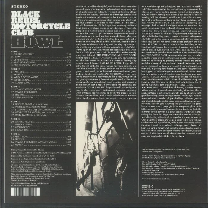 Back cover — BLACK REBEL MOTORCYCLE CLUB — Howl (20th Anniversary Edition)