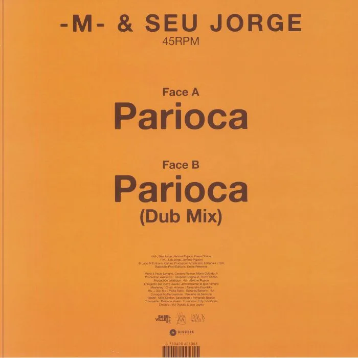 Обратная сторона обложки — Matthieu CHEDID / SEU JORGE — Parioca