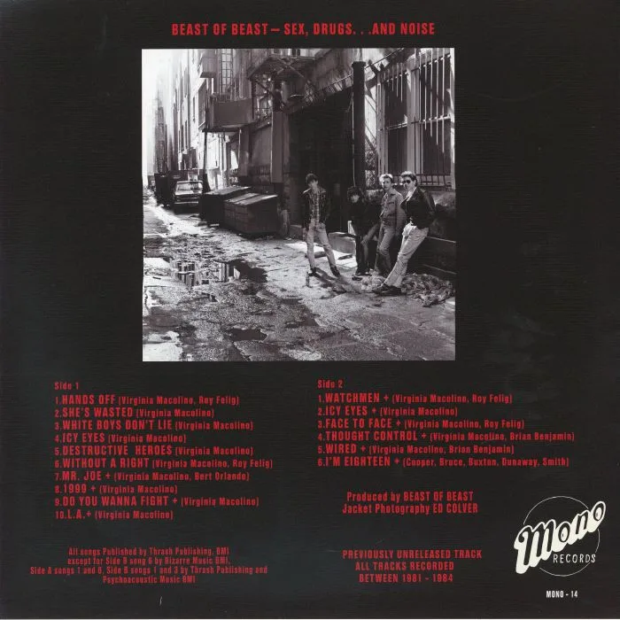 Back cover — BEAST OF BEAST — Sex Drugs & Noise