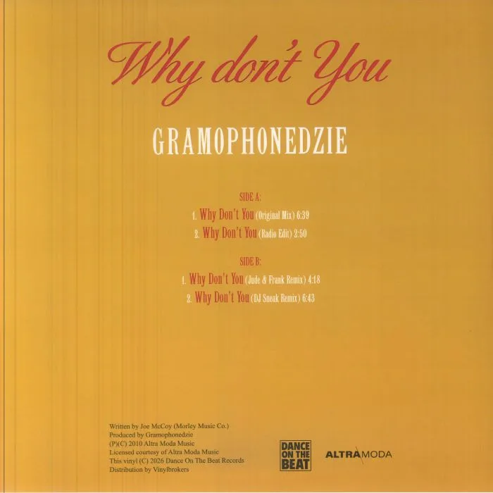 Back cover — GRAMOPHONEDZIE — Why Don't You