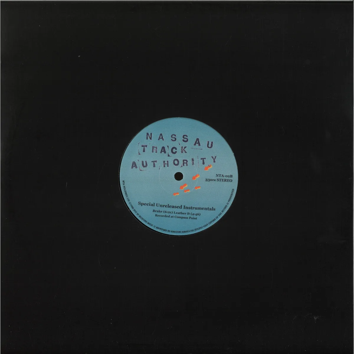 Back cover — Nassau Track Authority — SPECIAL UNRELEASED INSTRUMENTALS