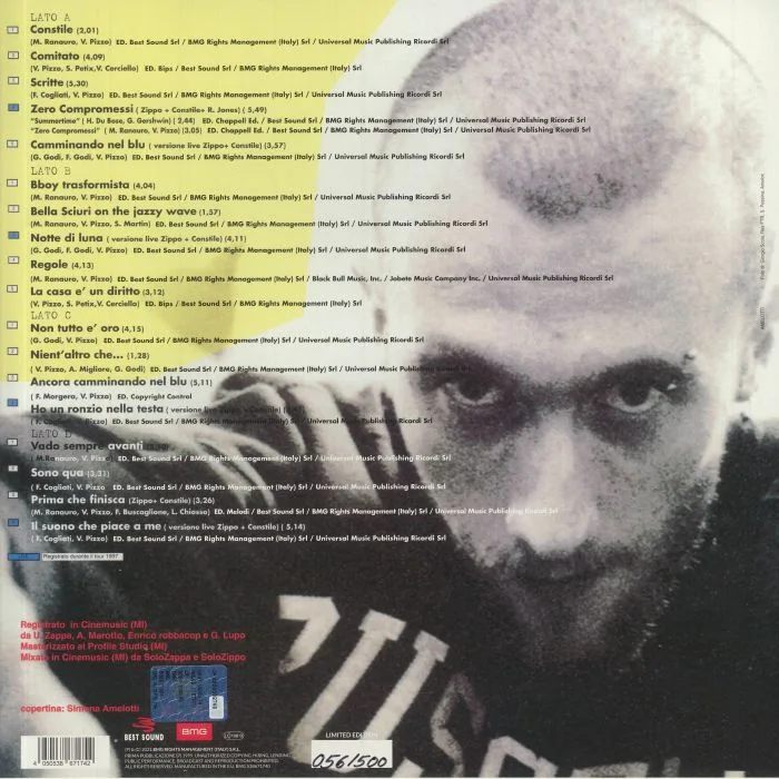 Back cover — ZIPPO — La Mia Strada (Record Store Day RSD 2021)
