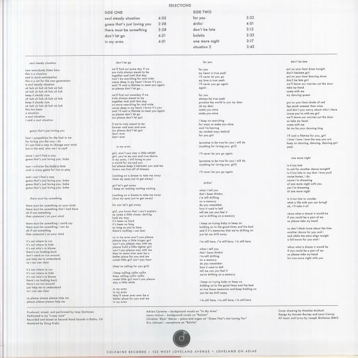 Back cover — Joey QUINONES — Inna Soul Steady Situation