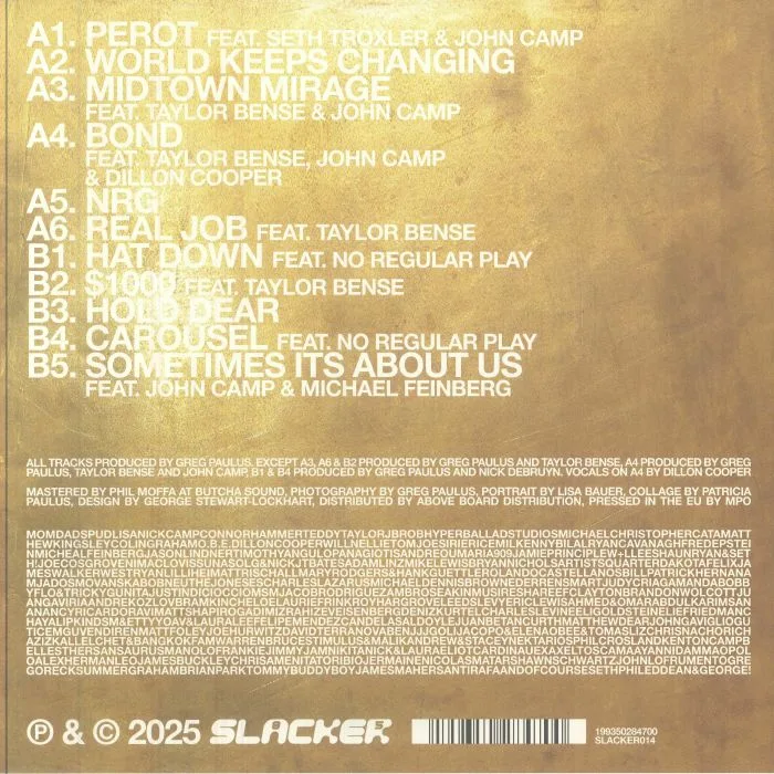Back cover — Greg Paulus — Close To Home LP