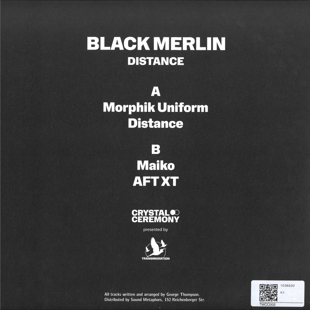 Back cover — Black Merlin — Distance