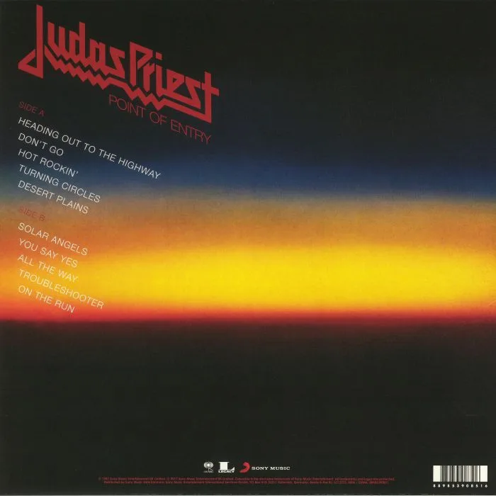 Back cover — JUDAS PRIEST — Point Of Entry (reissue)