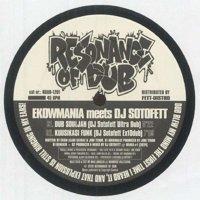 Back cover — EKOWMANIA meets DJ SOTOFETT — Dub Souljah