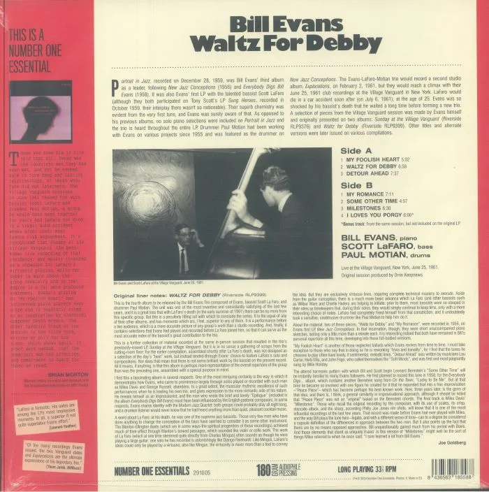 Back cover — Bill EVANS — Waltz For Debby (reissue)